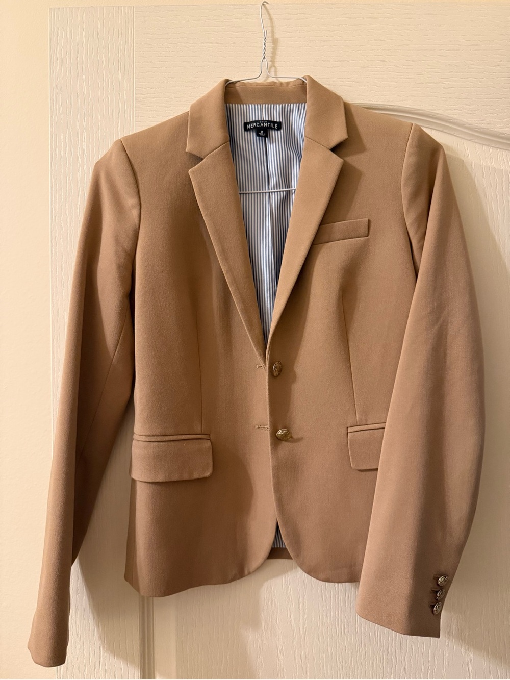 J. Crew Mercantile Women's Tan Blazer with Gold Buttons